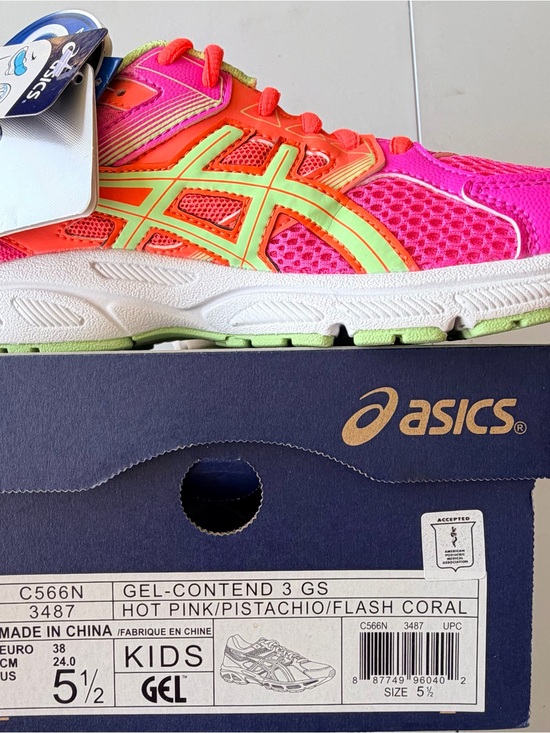 Asics Other - ASICS Kids Sneakers in Hot Pink, Pistachio and Coral